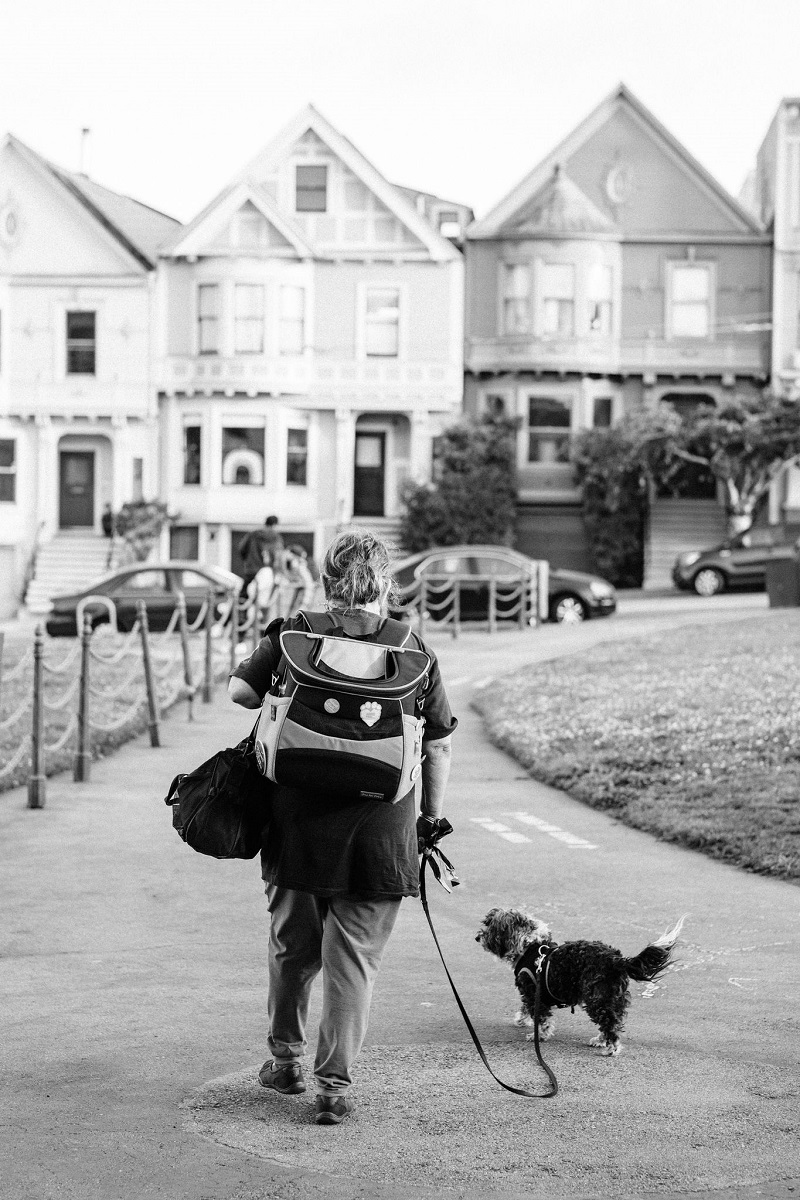 woman and her dog, SF dog park | © misterdebs photography