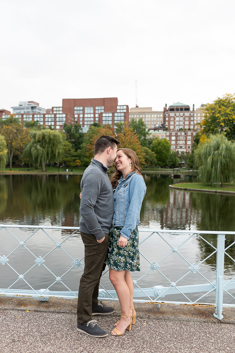 couple kissing on the bridge, ©Jess Sinatra Photography | Boston engagement and wedding photographer