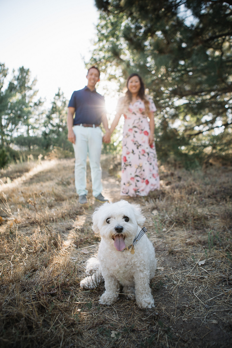 engagement photos with a dog, dog photography ideas | ©Stephanie Fong Photography Lake Cuyamaca, California