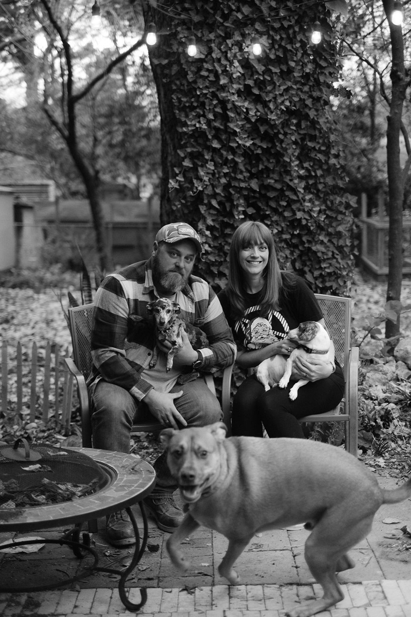 dog-friendly family portraits at home | © Hallie Sigwing Photography, Denton, Texas
