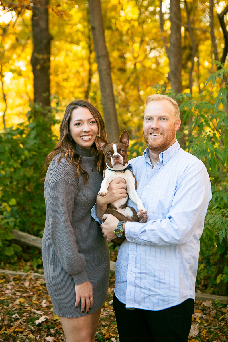 dog-friendly family photos, fall photos with Boston Terrier ©Mandy Whitley Photography, Nashville, TN
