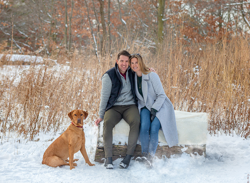 dog-friendly snowy family portraits, ©Terri J Photography, Toronto and Florida photographer
