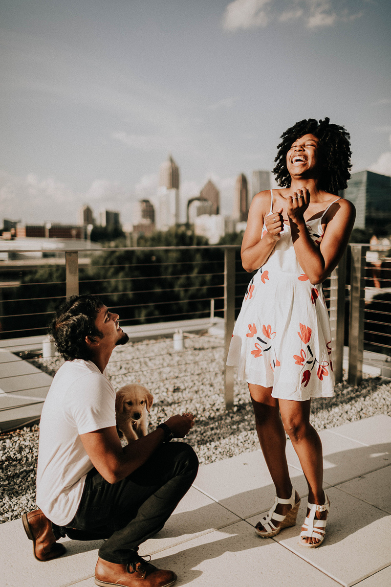 rooftop proposal photos, ©Sheena Shahangian Photography, Atlanta, GA
