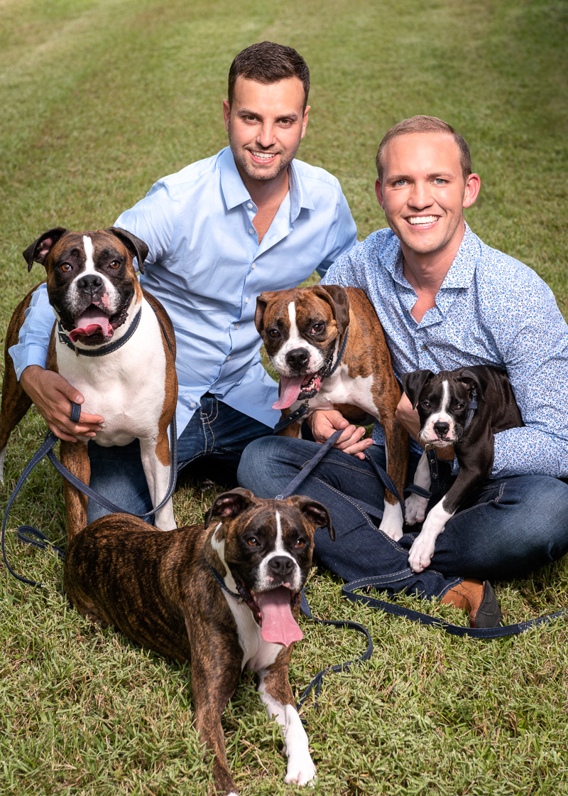 dog-friendly family portraits with Boxers | ©Melonhead Photography, Houston, Texas wedding photographer