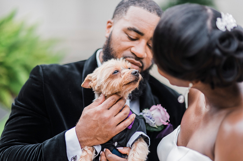 dog-friendly wedding photos, luxury wedding Houston, TX | ©Pharris Photography