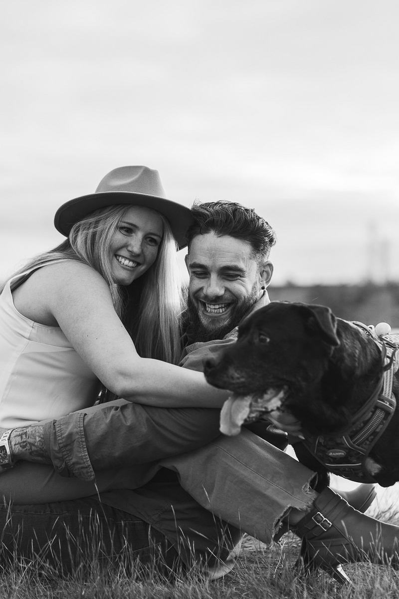 black and white engagement photos, © Dawnpoint Studios