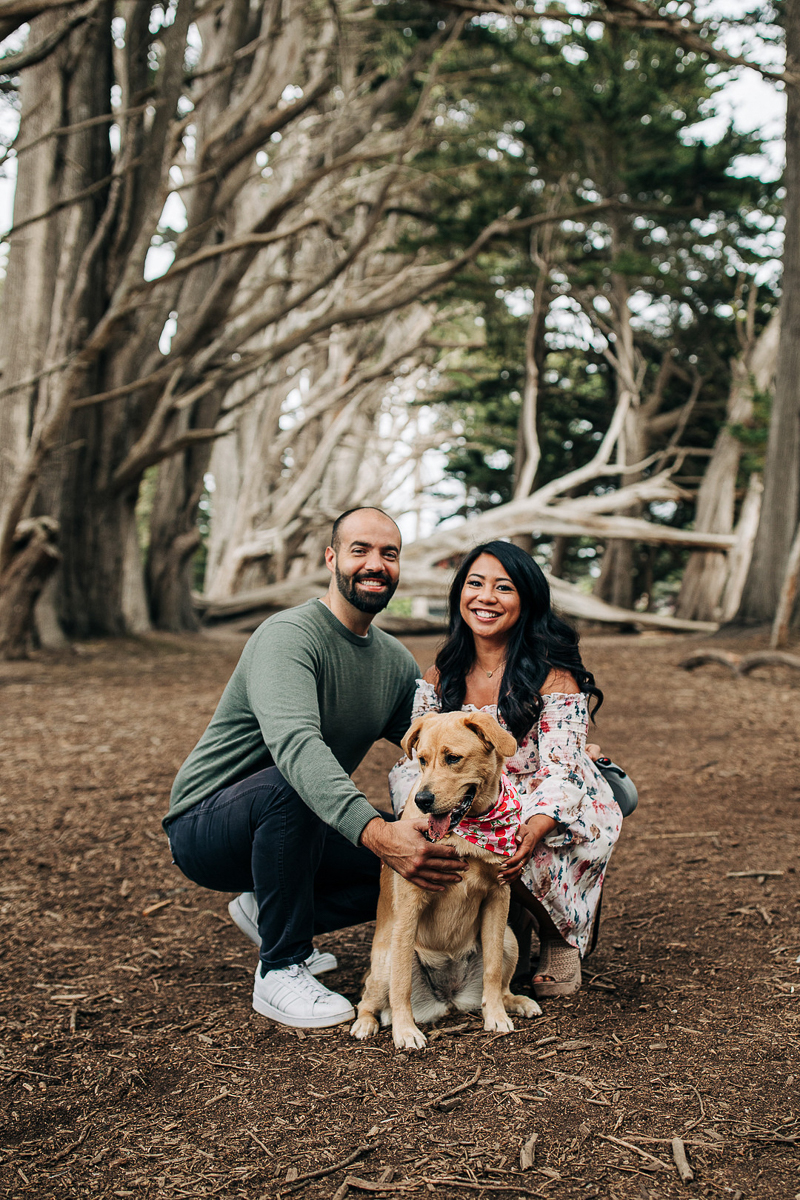 engagement photos with a Yellow Lab/Golden Retriever mix | ©Love and Latitudes |