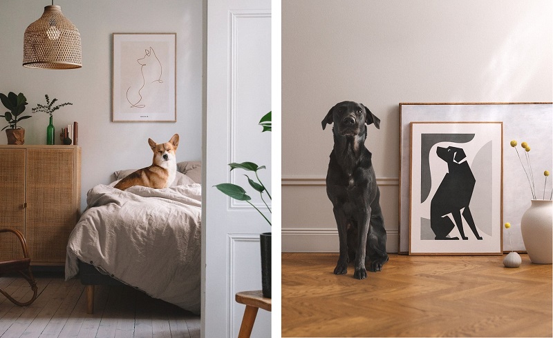 Gifts Ideas for Mother's Day, dog lovers, modern pet portraits