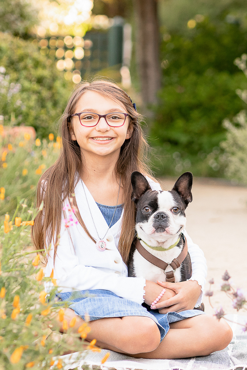 girl and her Boston Terrier | girl and her Boston Terrier, Palo Alto portraits | ©Laura Michele Photography | Palo Alto Portraits