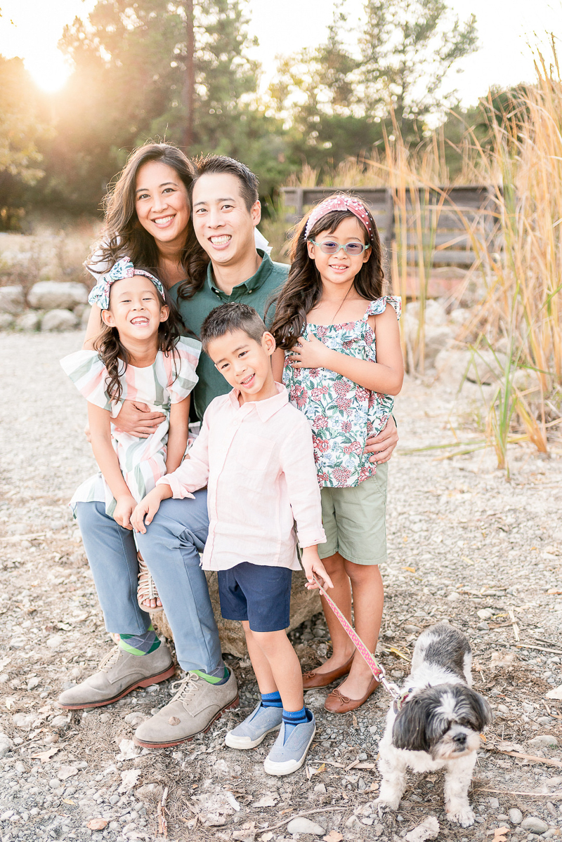 mom, dad, 3 kids and their small dog on a small beach area | ©Laura Michele Photography | San Jose