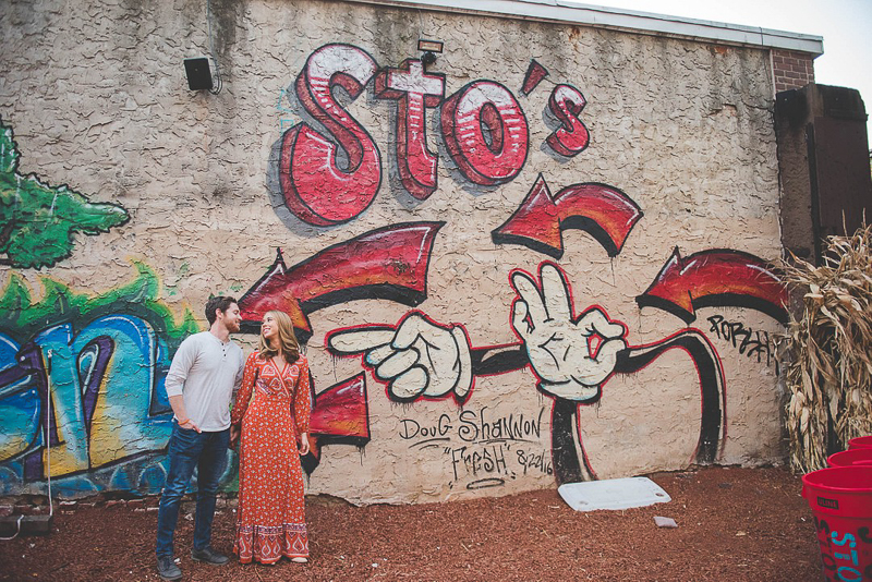engagement photos in front of Sto's mural ©BeauMonde Originals 