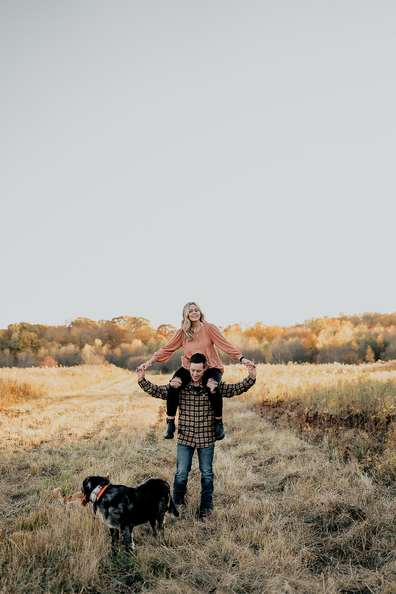 fun engagement session with dogs, ©Mindy Hulett Photography | CNY engagement and wedding photographer