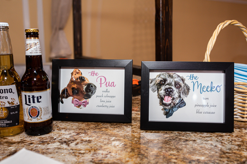 creative way to include pets in wedding, signature cocktails | ©ProPhoto by MK
